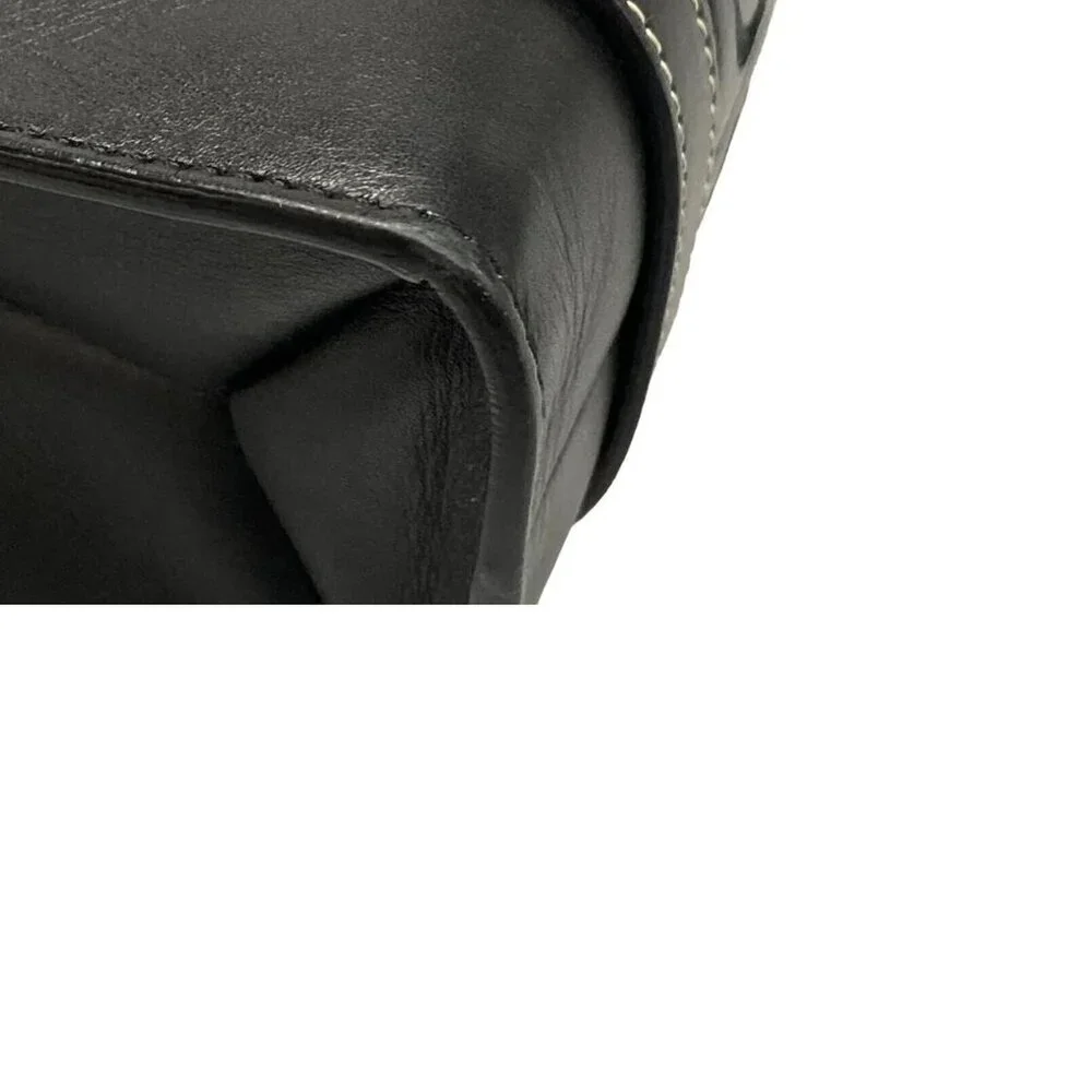 Auth Chloe Woody Small Tote Bag Black Smooth Calfskin - Picture 8 of 10